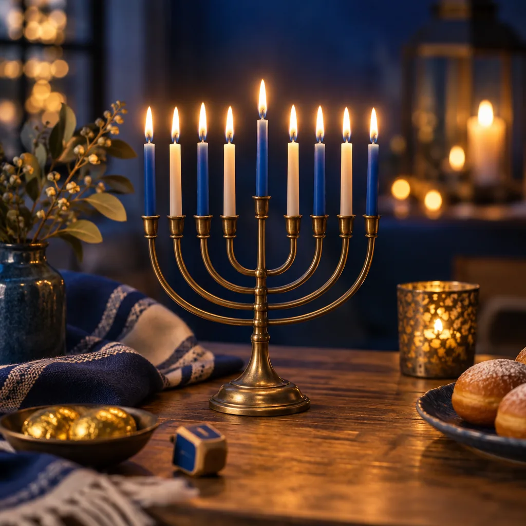Decorative illustration for the Hanukkah section